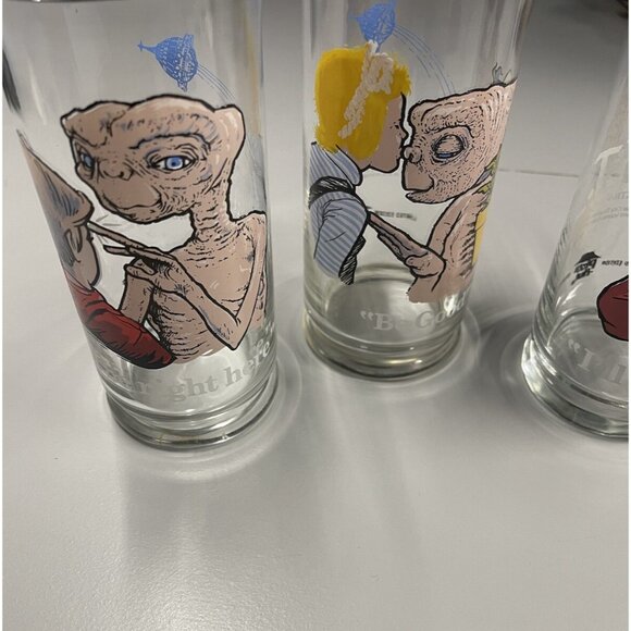 Set of 3 Vintage Pizza Hut E.T. Extra-Terrestrial Glasses -1982 Excellent Cond. - Picture 7 of 13